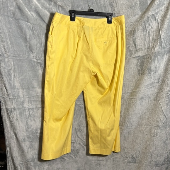 Venezia capri pants size 16 W Yellow Cotton Blend Pants vibrant summer - Picture 4 of 11